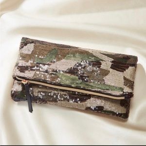 Stella & Dot Margeaux Camo Sequin Clutch